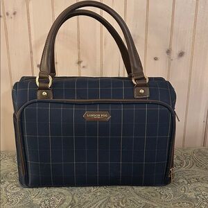 London Fog Navy and Brown Travel Bag